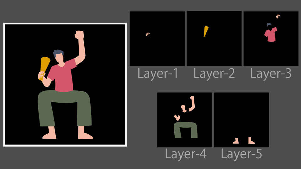 背景工程①｜2D素材をパーツごとに分解
